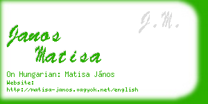 janos matisa business card