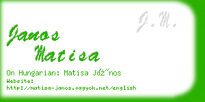 janos matisa business card